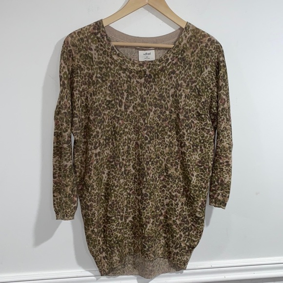Wilfred leopard sweater Balzac xs soft‎ silk cashmere blend lightweight aritzia - Picture 1 of 5
